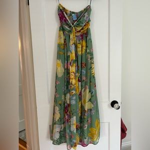 H&M long halter neck floral dress